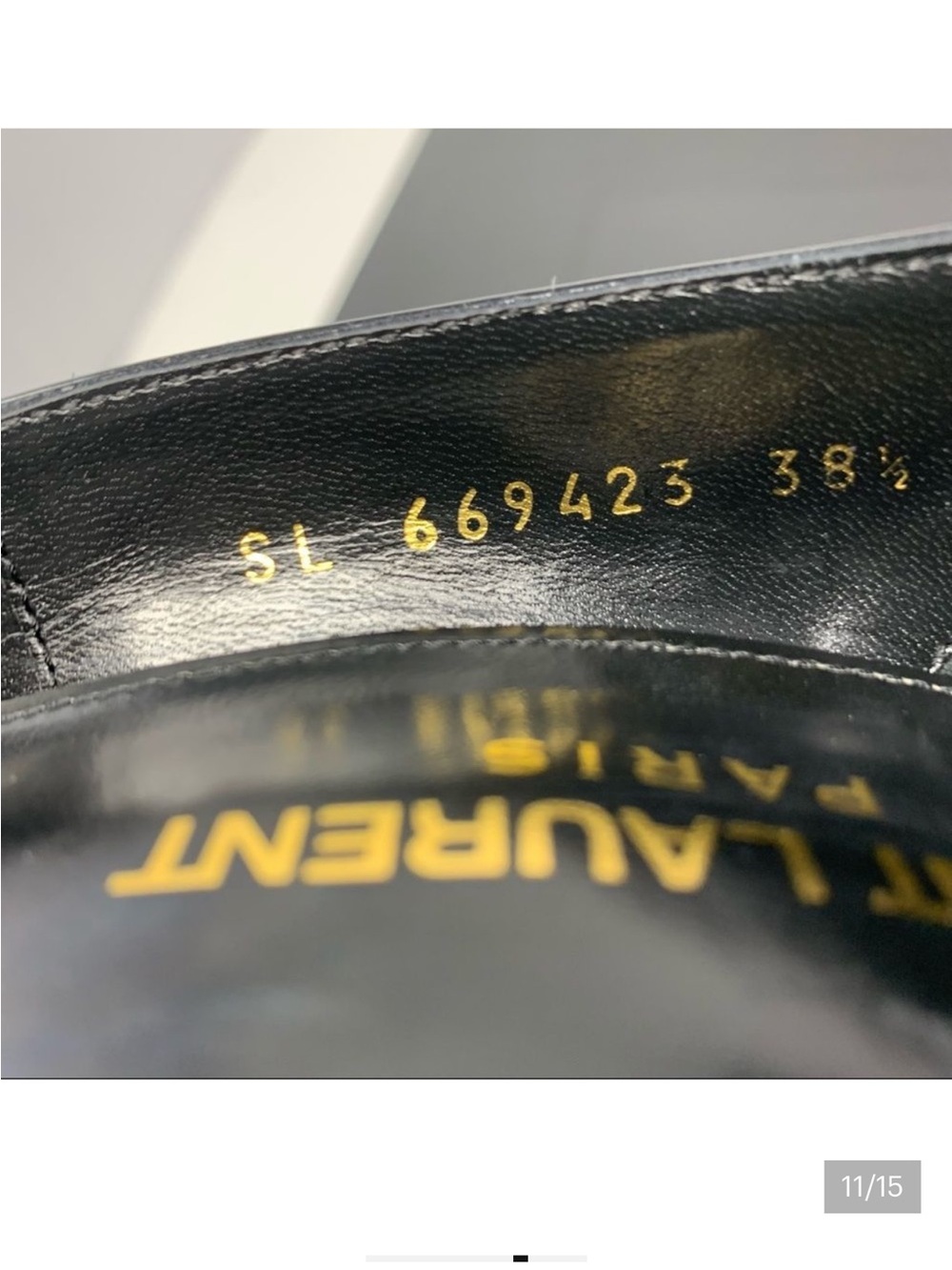 Saint Laurent Black Patent Opyum Logo-Heel Ankle-Strap Pump - Picture 12 of 15